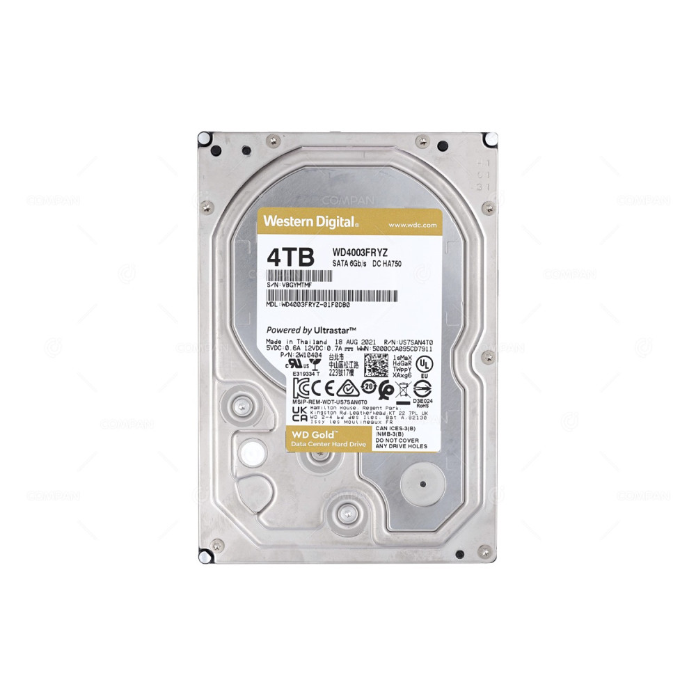 WD4003FRYZ WD GOLD 4TB 3.5 LFF 512E 7.2K 6G SATA 256MB CACHE DATA CENTER HARD DRIVE WD4003FRYZ-01F0DB0